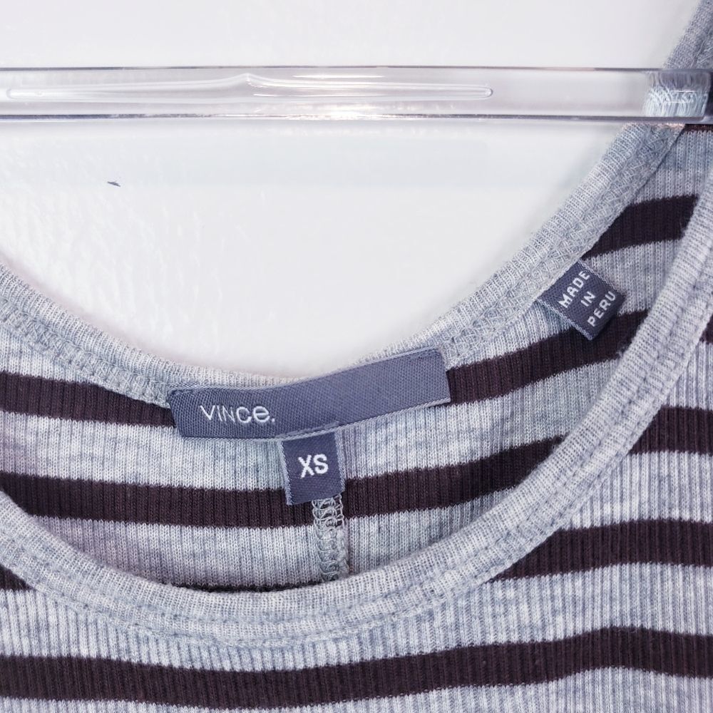 Vince Striped Ribbed Heathered Tank Top - Picture 8 of 8